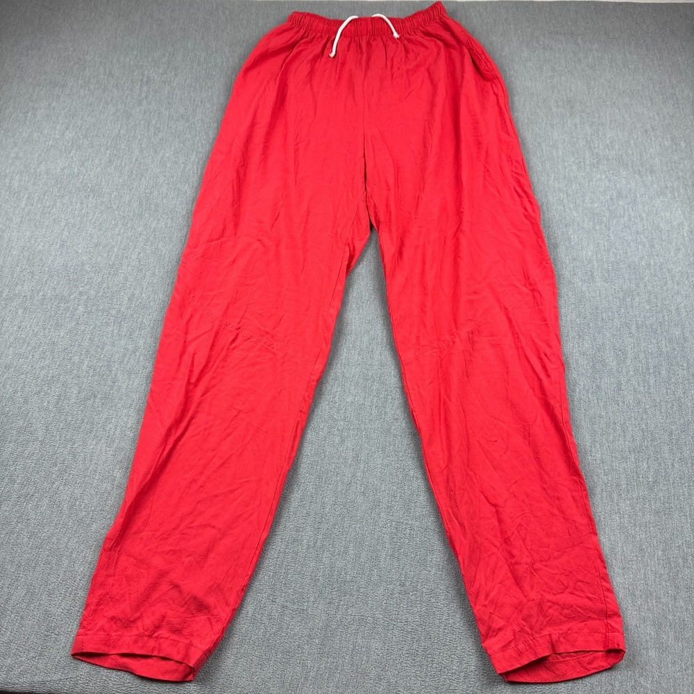 Jams World Pants Mens Small Red Blush Tapered Drawstring Hawaiian Made in‎ USA